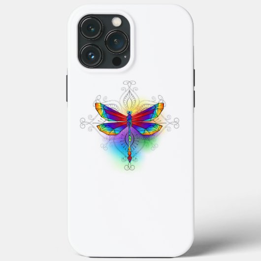 Regenboog Vlakke Libel Case-Mate iPhone Case (Achterkant)