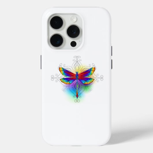 Regenboog Vlakke Libel Case-Mate iPhone Case (Achterkant)