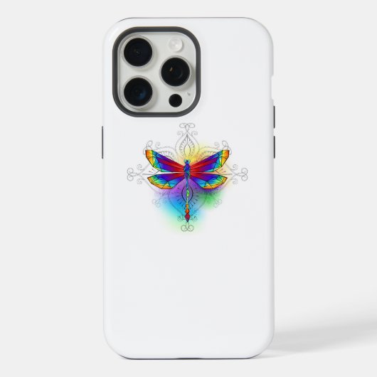 Regenboog Vlakke Libel iPhone Hoesje (Achterkant)