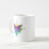 Regenboog Vlakke Libel Koffiemok (Voorkant links)