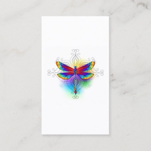 Regenboog Vlakke Libel Kortingskaartje (Voorkant)