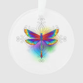Regenboog Vlakke Libel Ornament (voorkant)