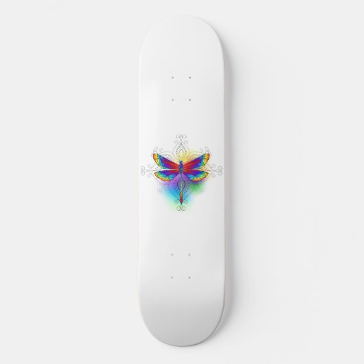 Regenboog Vlakke Libel Persoonlijk Skateboard (Voorkant)