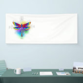 Regenboog Vlakke Libel Spandoek (Beurs)
