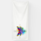 Regenboog Vlakke Libel Spandoek (Verticaal)