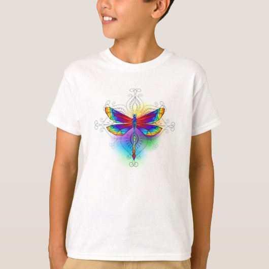 Regenboog Vlakke Libel T-shirt (Voorkant)