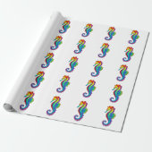 Regenboog Vlakke Zeepaard Cadeaupapier (Uitgerold)