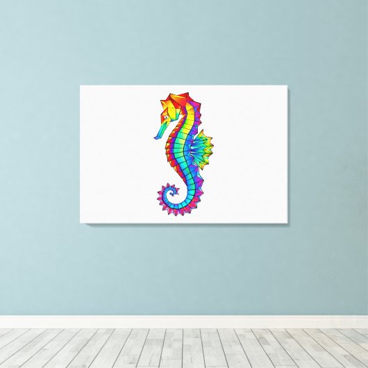 Regenboog Vlakke Zeepaard Canvas Afdruk (Insitu (Houten vloer))