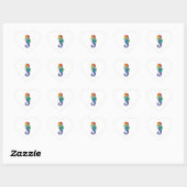 Regenboog Vlakke Zeepaard Hart Sticker (Vel)