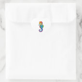 Regenboog Vlakke Zeepaard Hart Sticker (Tas)