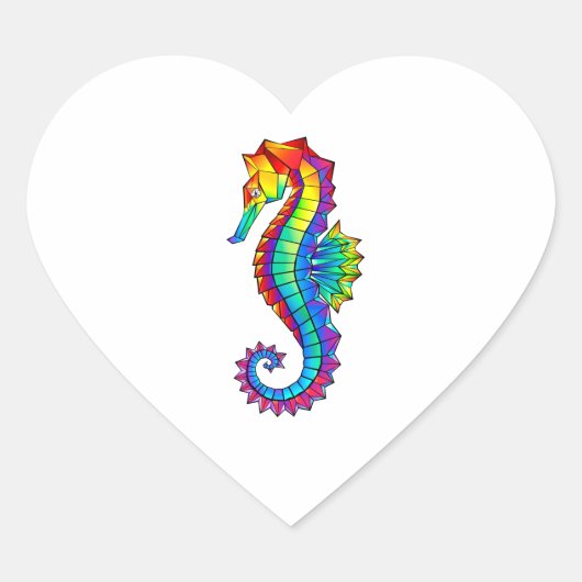 Regenboog Vlakke Zeepaard Hart Sticker (Voorkant)