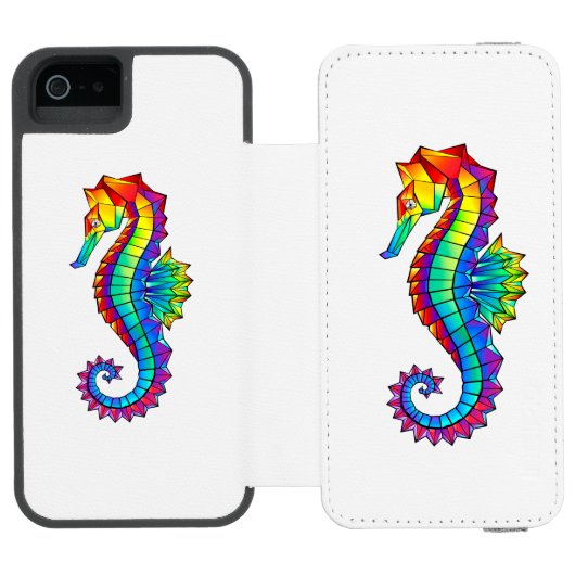 Regenboog Vlakke Zeepaard Incipio iPhone Portemonnee Hoesje (Agenda Open)