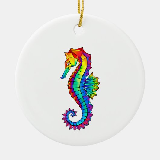 Regenboog Vlakke Zeepaard Keramisch Ornament (Voorkant)