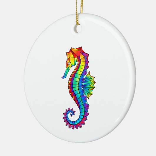 Regenboog Vlakke Zeepaard Keramisch Ornament (Links)