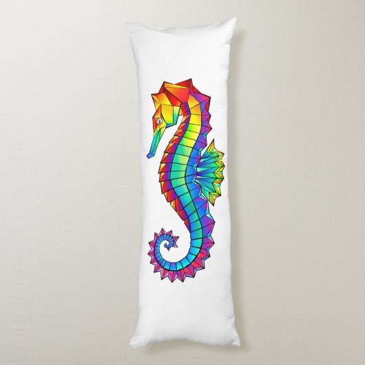 Regenboog Vlakke Zeepaard Lichaamskussen (Achterkant (Verticaal))