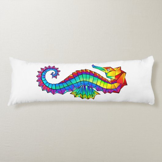 Regenboog Vlakke Zeepaard Lichaamskussen (Voorkant)