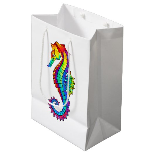 Regenboog Vlakke Zeepaard Medium Cadeauzakje (Voorkant Gekanteld)