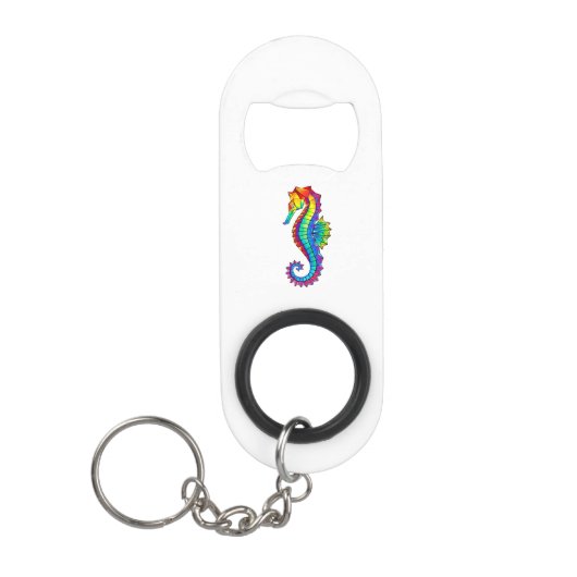 Regenboog Vlakke Zeepaard Mini Flessenopener (Voorkant)