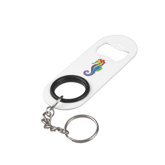 Regenboog Vlakke Zeepaard Mini Flessenopener (Achterkant Gekanteld)