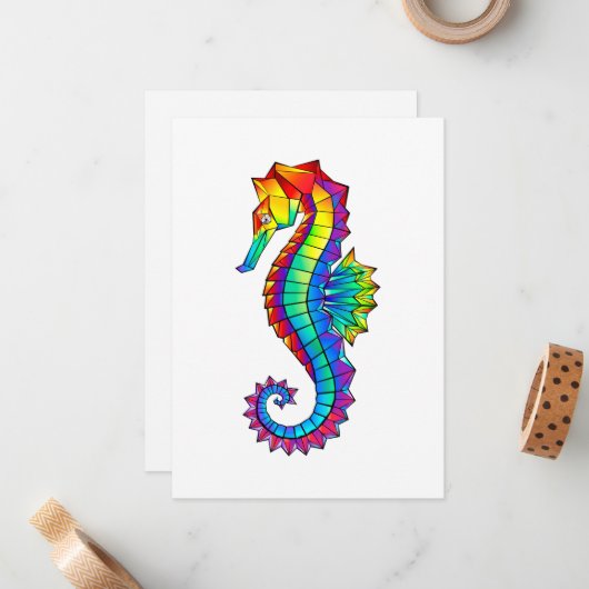 Regenboog Vlakke Zeepaard Notitiekaartje (Voorkant / Achterkant in situ)