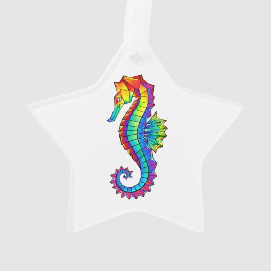 Regenboog Vlakke Zeepaard Ornament (achterkant)