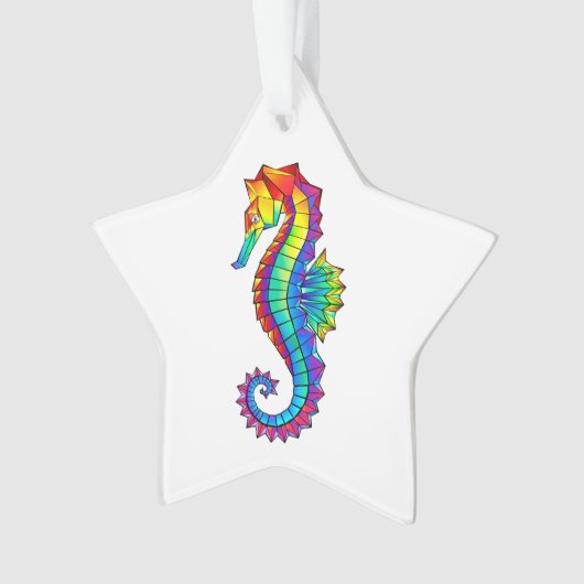 Regenboog Vlakke Zeepaard Ornament (voorkant)