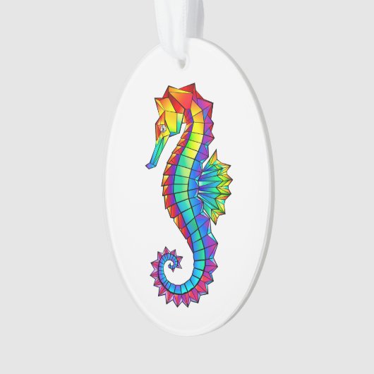 Regenboog Vlakke Zeepaard Ornament (voorkant)