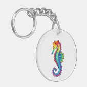 Regenboog Vlakke Zeepaard Sleutelhanger (Voorkant Links)
