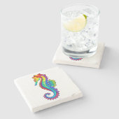 Regenboog Vlakke Zeepaard Stenen Onderzetter (Zijkant)