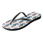 Regenboog Vlakke Zeepaard Teenslippers (Schuin)
