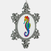 Regenboog Vlakke Zeepaard Tin Sneeuwvlok Ornament (Links)