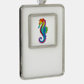 Regenboog Vlakke Zeepaard Verzilverd Omlijst Ornament (Rechts)
