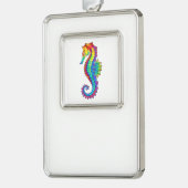 Regenboog Vlakke Zeepaard Verzilverd Omlijst Ornament (Links)