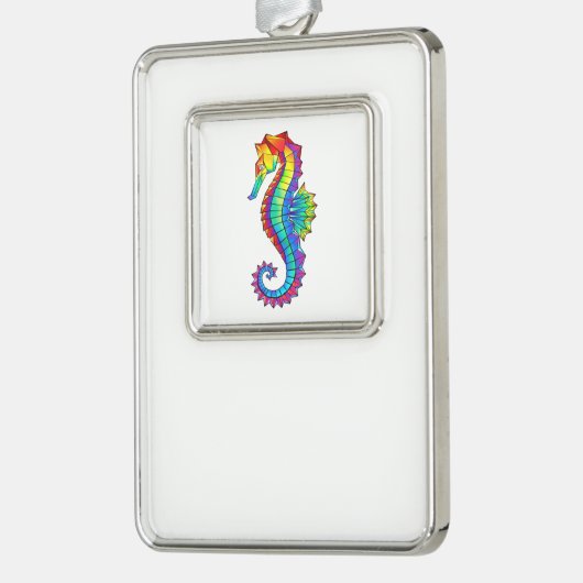 Regenboog Vlakke Zeepaard Verzilverd Omlijst Ornament (Links)