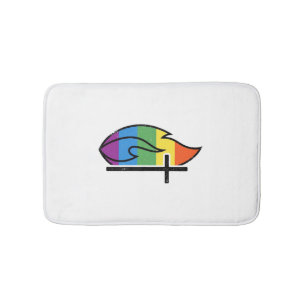 Regenboog Vlam Kruis Vintage Christelijke Vector O Badmat