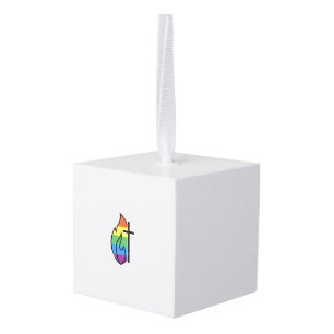 Regenboog Vlam Kruis Vintage Christelijke Vector O Decoratie