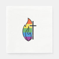 Regenboog Vlam Kruis Vintage Christelijke Vector O