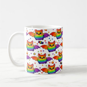 🦇🌈 Regenboog Vleermuis Sterrenexplosie Crew Soks Koffiemok