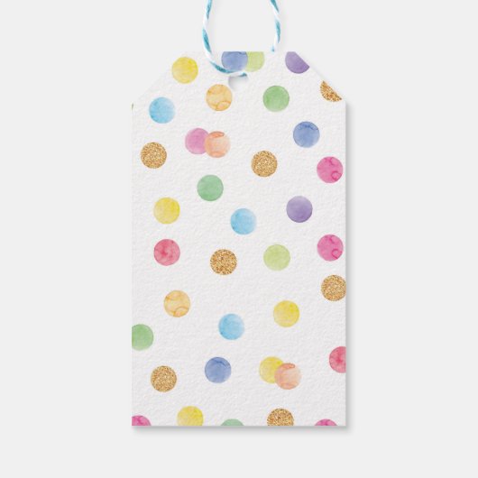 Regenboog Vlek Dank u Label Verjaardagsfeest Cadeaulabel (Achterkant)