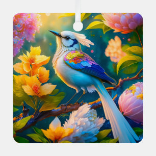 Regenboog Vleugelige Jay Fantasie Vogel Metalen Ornament