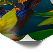 Regenboog Vleugelige Jay Fantasie Vogel Perfect Poster (Hoek)