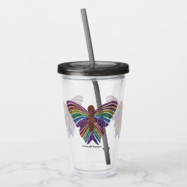 Regenboog Vlinder - Acryl Cup (16oz) Drinkbeker