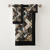 Regenboog Vlinder Art Deco Art Nouveau Bad Handdoek (Insitu)