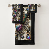 Regenboog Vlinder Art Deco Art Nouveau Bad Handdoek (Insitu)