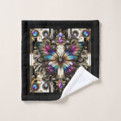 Regenboog Vlinder Art Deco Art Nouveau Bad Handdoek (Wasdoekje)