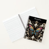 Regenboog Vlinder Art Deco Notitieboek (Binnen)