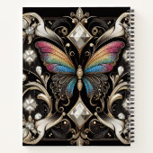 Regenboog Vlinder Art Deco Notitieboek (Achterkant)
