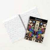 Regenboog Vlinder Art Deco Notitieboek (Binnen)