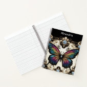 Regenboog Vlinder Art Deco Notitieboek (Binnen)