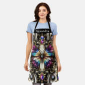 Regenboog Vlinder Art Deco Schort (Gedragen)